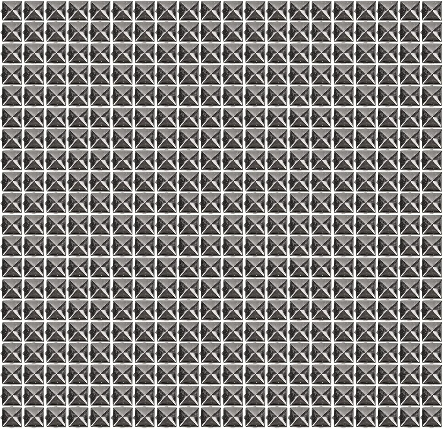 400Pcs Square Rivet, 4mm/5mm/6mm/7mm 4 Prongs Brass Nailhead Spikes Punk Rivets for DIY Leathercraft Clothes Belt Bag Shoes Jewelry (5mm-Gray)