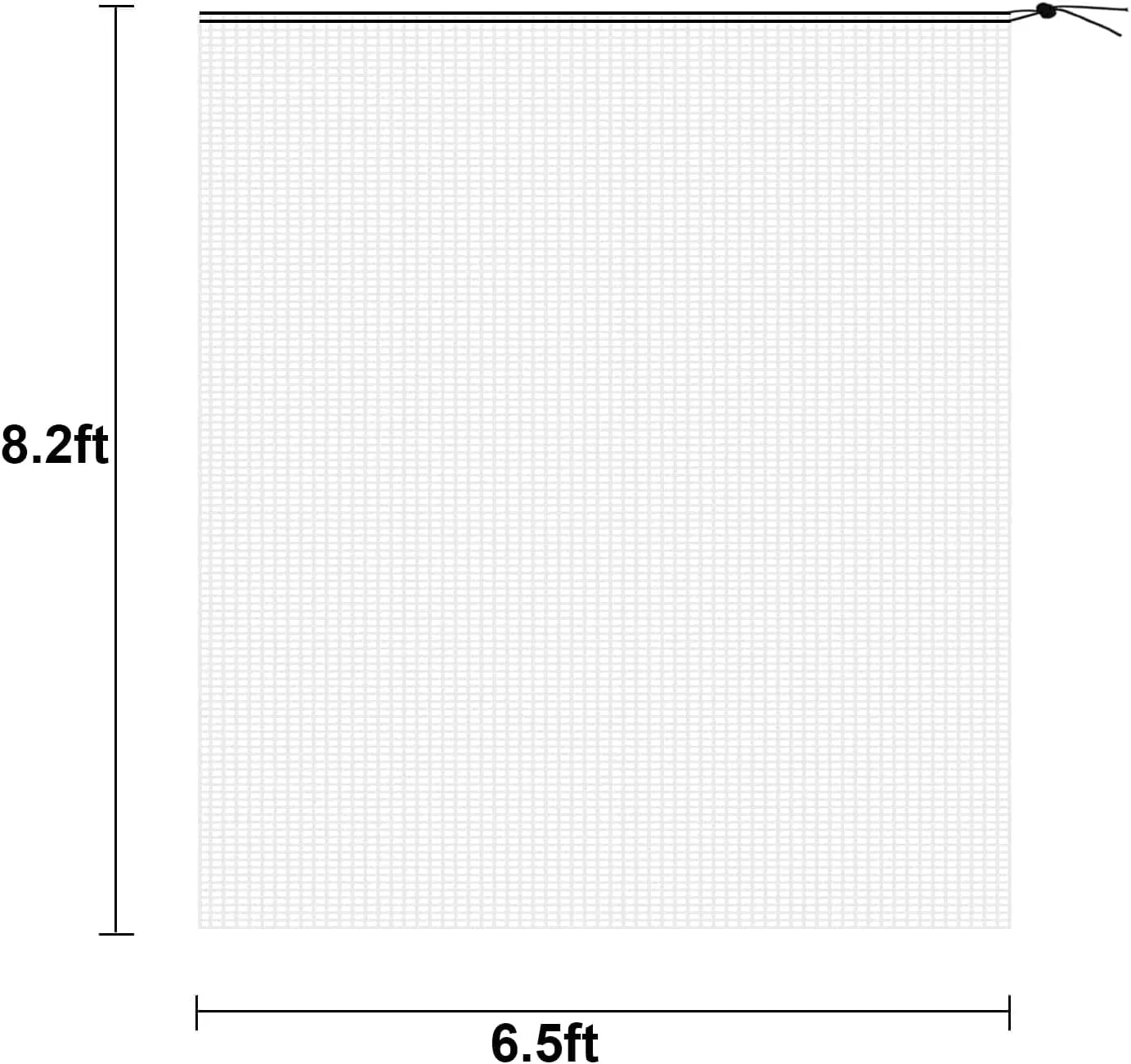 8.2 x 6.5 Feet Large Fruit Tree Netting- Insect Bird Barrier Tree Net with Drawstring- Garden Bird Netting Plant Cover for Protect Plant Fruit Flower from Insect Bird