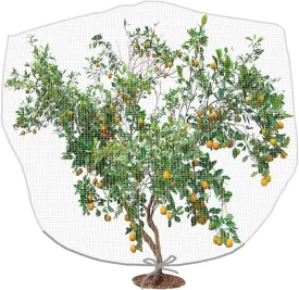 8.2 x 6.5 Feet Large Fruit Tree Netting- Insect Bird Barrier Tree Net with Drawstring- Garden Bird Netting Plant Cover for Protect Plant Fruit Flower from Insect Bird