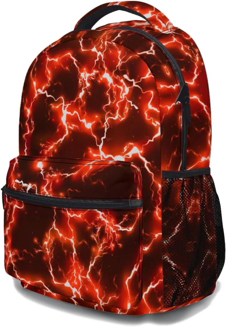 aportt Red Backpack for Boys Girls Cool Lightning Durable Casual Basic Kids Bookbag Lightweight School Bag for Teens Students Travel Daypack
