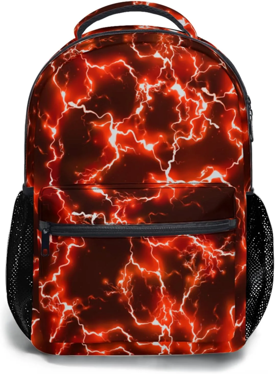 aportt Red Backpack for Boys Girls Cool Lightning Durable Casual Basic Kids Bookbag Lightweight School Bag for Teens Students Travel Daypack