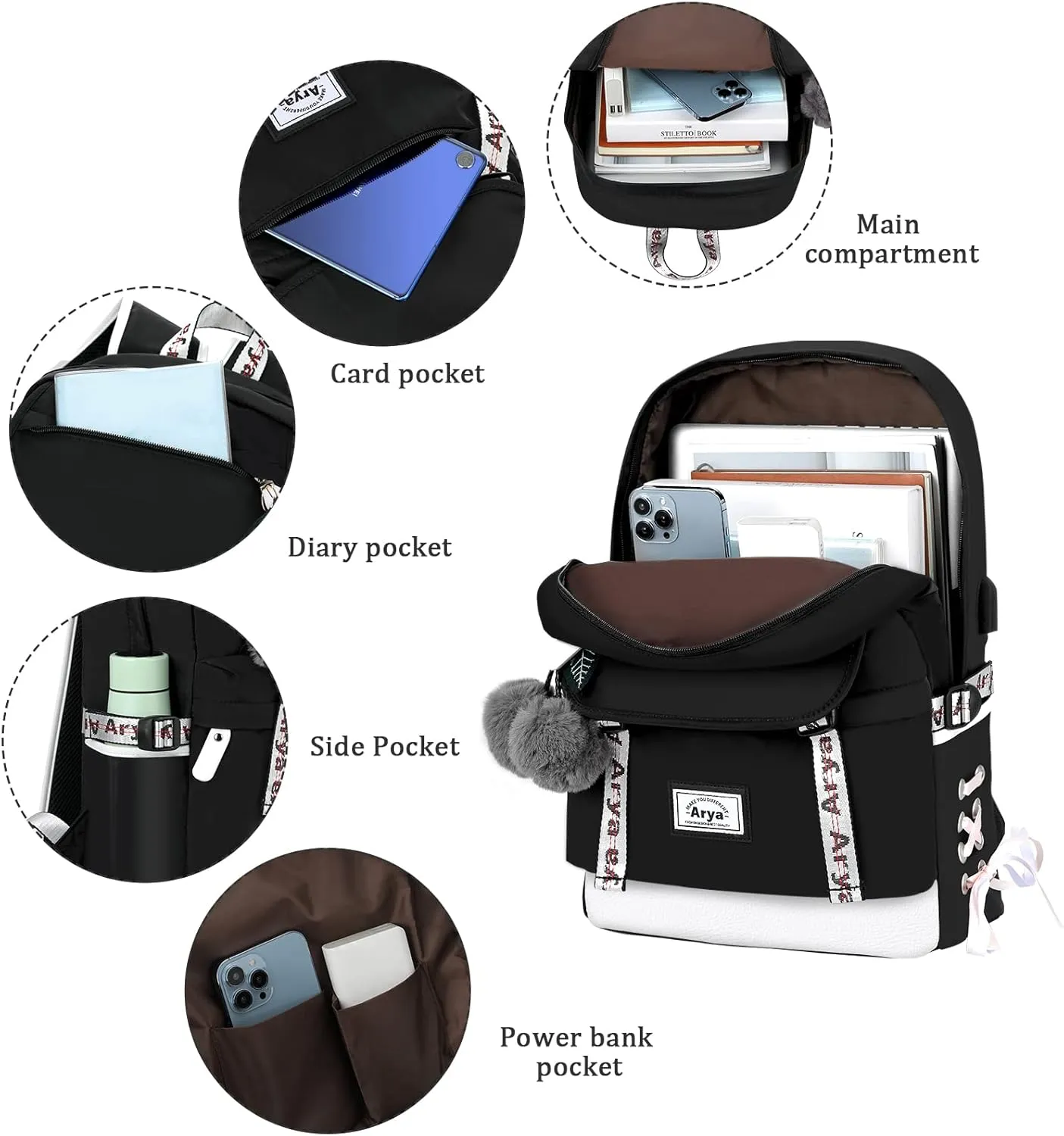 Arya Backpacks for Girls Teenage School Bags Kids Bookbag Teen Girls Children