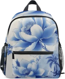 Blue White Porcelain Flower Patter Toddler Backpack School Bag Girls Preschool Bookpack Boys Kindergarten Children Backpacks Kids Age 3-8