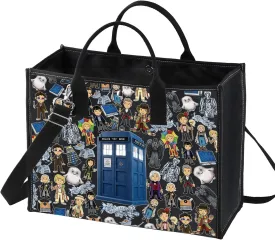 BWWKTOP Police Box Tote Bag William & Patrick Doctor Series Fans Gift Police Box Shoulder Bag For TV Show Fans