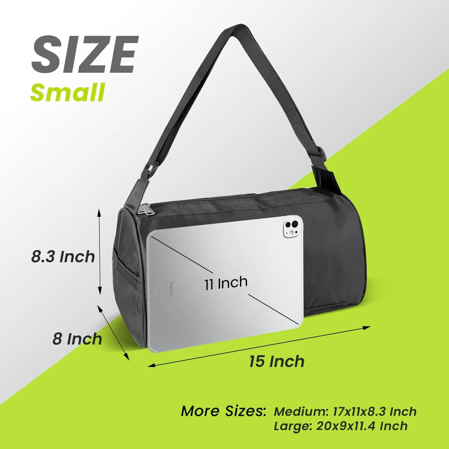 C&F BOGMOST Small Travel Duffel Bag with Shoe Compartment Foldable Waterproof Gym Bags for Gym Beach Swim Men Women Duffle Bags Lightweight Oxford Cloth Sports Bag-Black