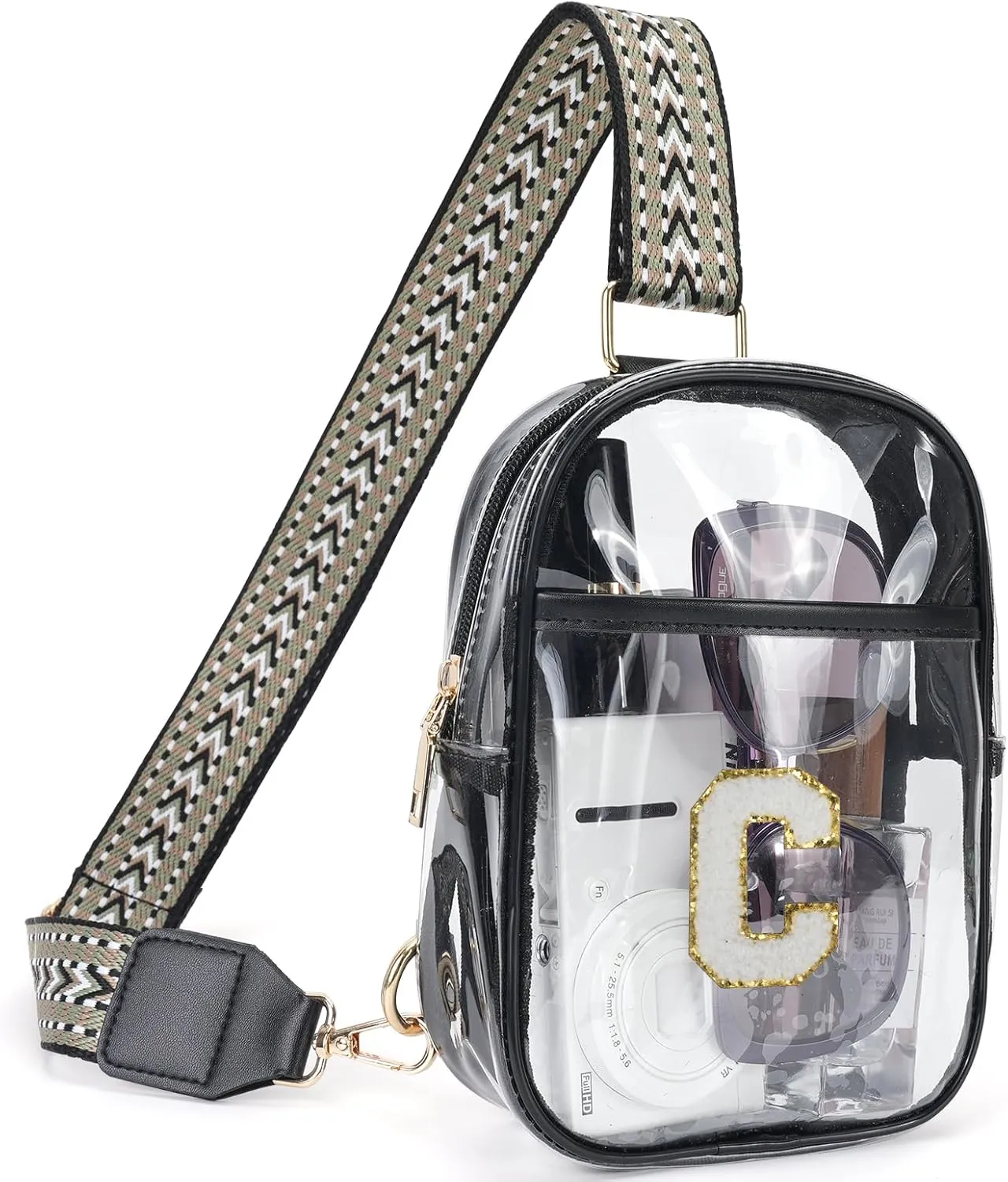 Clear Sling Bags for Stadium Events, Crossbody Bags for Women Stadium Purses Transparent Fanny Pack for Concerts