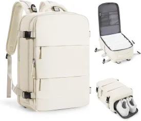 coofay Travel Backpack Carry on Flight Approved Mochila De Viaje Personal Item Backpack for Airlines Frontier Airlines Personal Item Bag Large Backpack for Travel Backpacks for Men Women Beige