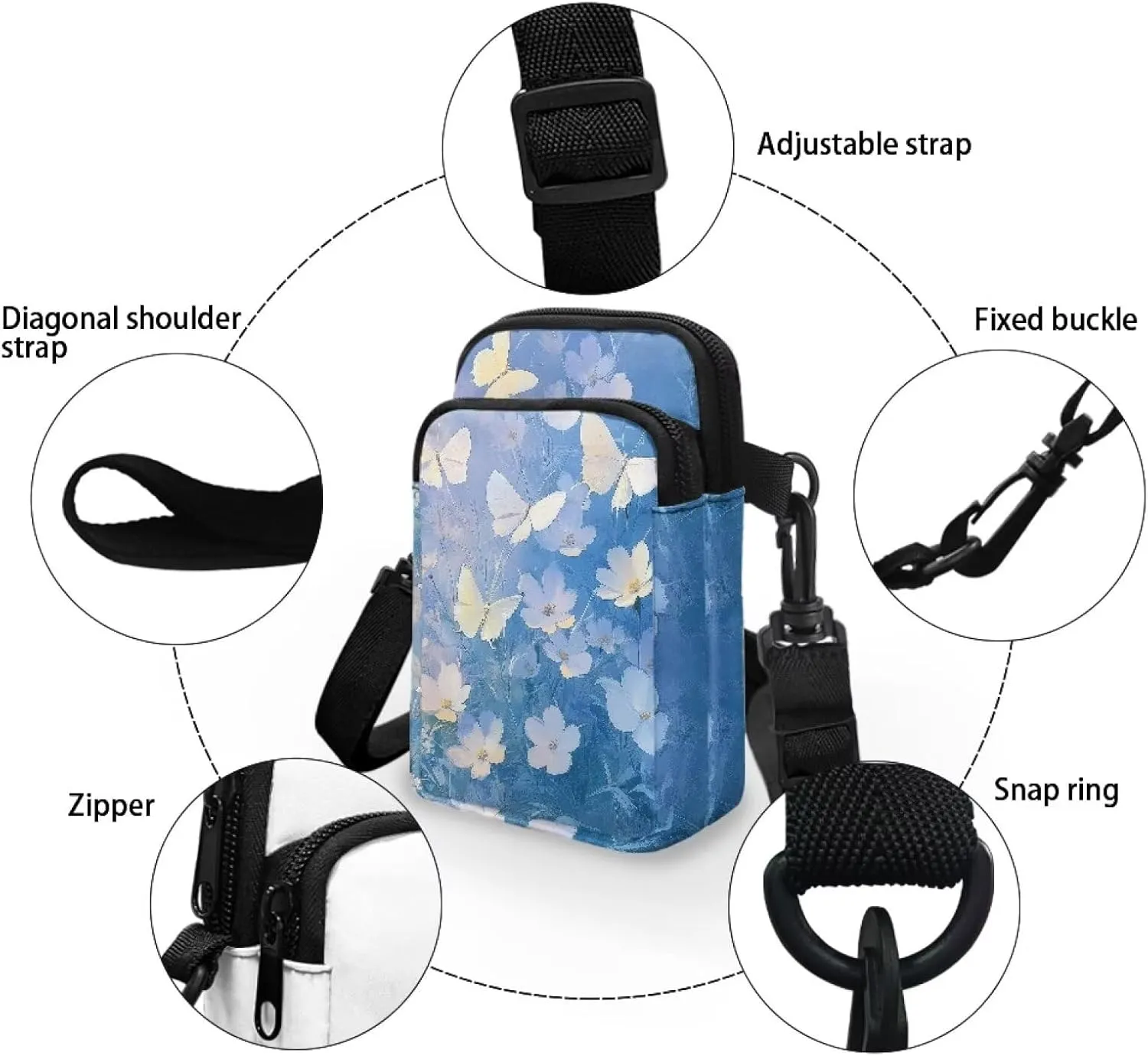 Custom Small Cell Phone Crossbody Bags for Women Lady Fashion Purse and Handbag for Organizer