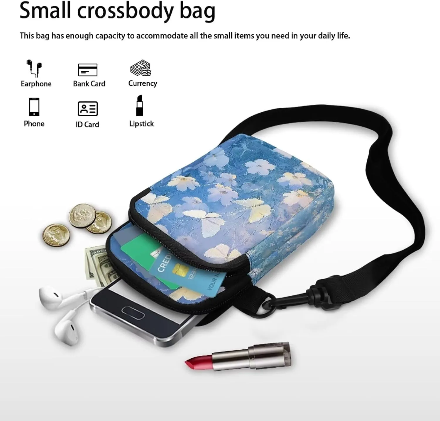 Custom Small Cell Phone Crossbody Bags for Women Lady Fashion Purse and Handbag for Organizer