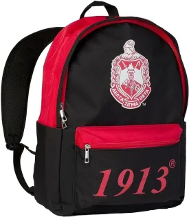 Delta Sigma/ Theta USB Port Backpack [Black - 18" H x 12" W x 5.5" D] - ID#41423