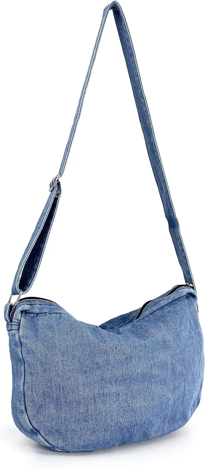 Denim Indigo Hobo Cross Body Bag Womens Shoulder Bag
