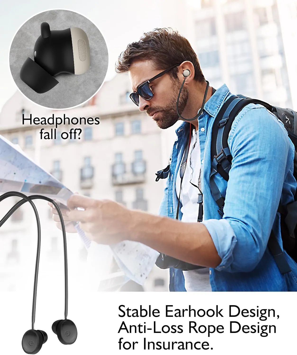 for Pixel Buds Pro 2 Case (2024), Anti-Lost Strap, Silicone Cover with Keychain, Sports Lanyard for Women Men Girl boy Compatible with Google Pixel Buds Pro 2(Coral Orange Case Black Strap)