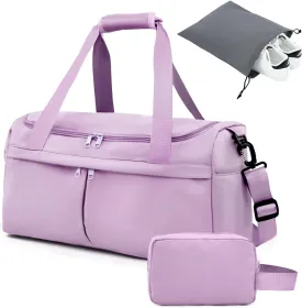 For Spirit Airlines Personal Item Bag 18X14X8 Carry On Travel Duffle Bags for Airplanes Women Men with Wet Pocket Weekender with Shoe and Toiletry Bags, Purple