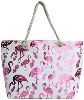 Forest & Twelfth Beach Bag XL Tote With Zipper, Perfect for Pool, Weekend Trip, Travel, Gym, Shopping, Grocery