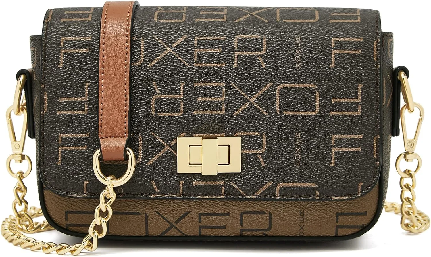 FOXLOVER Small Crossbody Bag for Women PVC Leather Cell Phone Holder Credit Card Slot Shoulder Bag Purse Lightweight Handbags