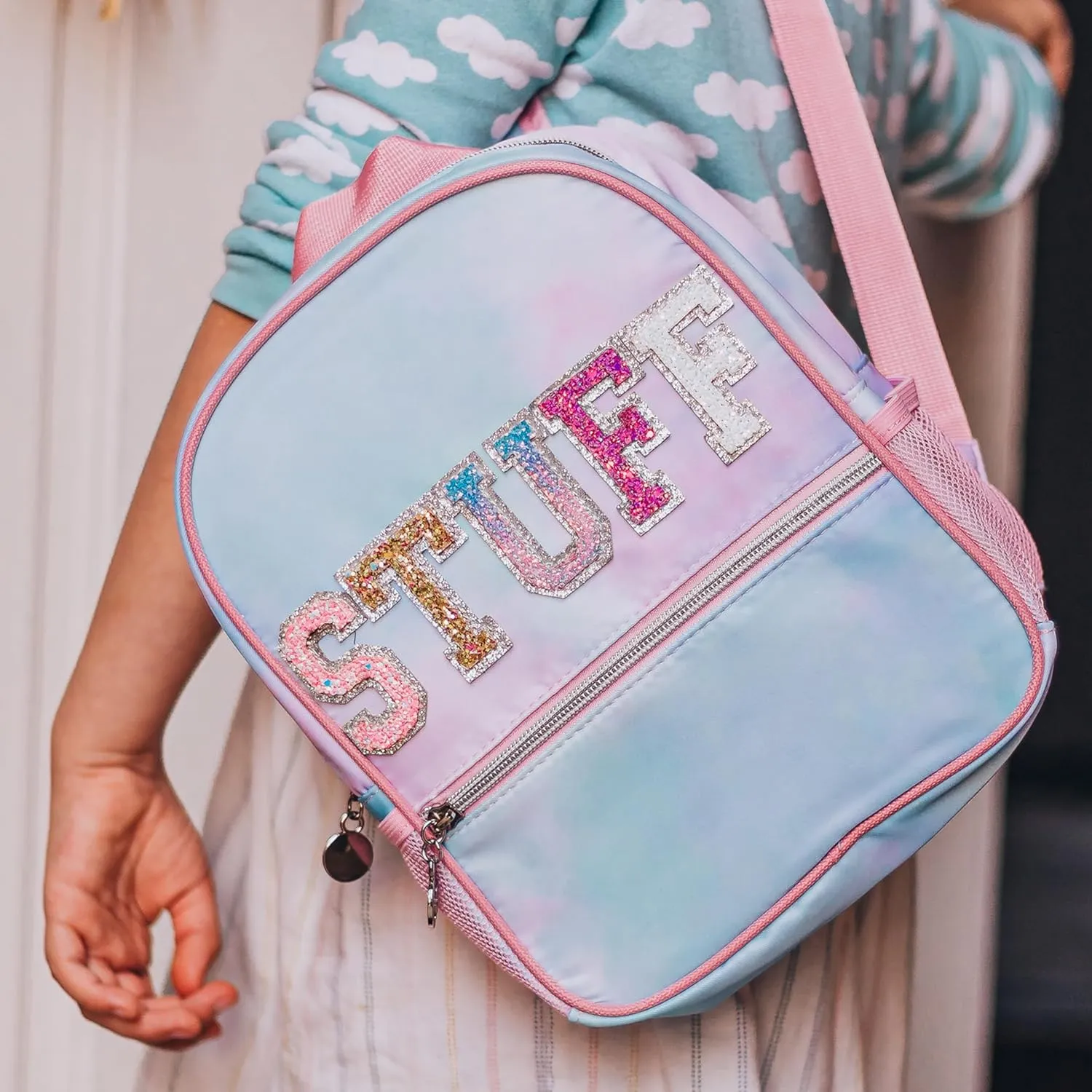 FROG SAC Mini Toddler School Backpack for Girls, Pink Preschool Kids Backpacks, Small Daycare School Bookbag, Tie Dye Glitter Little Girl Travel Back Pack Bag (STUFF - Tie Dye)