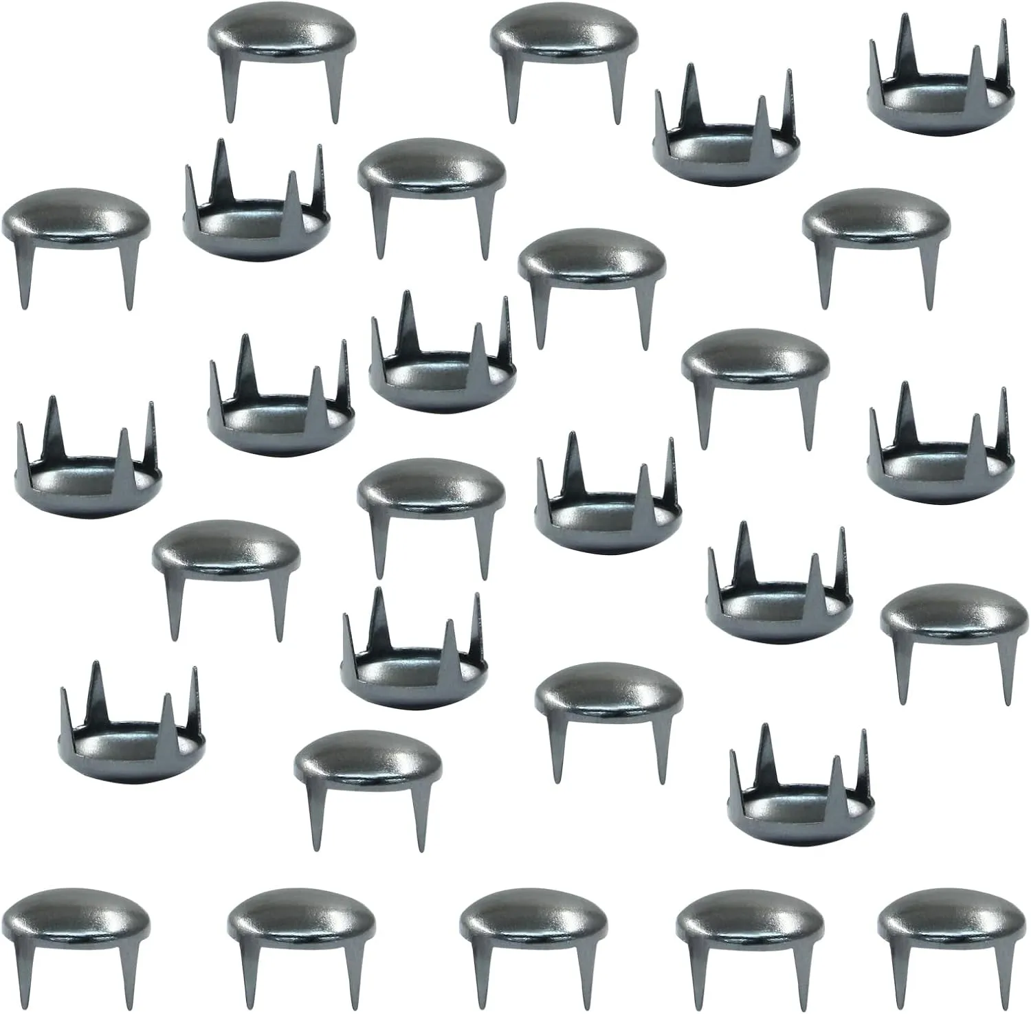 LVADUHF 100Pcs 9mm Round Dome Rivets Spike Studs Spots Metal Claw Beads Nailhead Punk Studs for DIY Leather Craft Clothes Belt Bag Shoes Bracelet, Black
