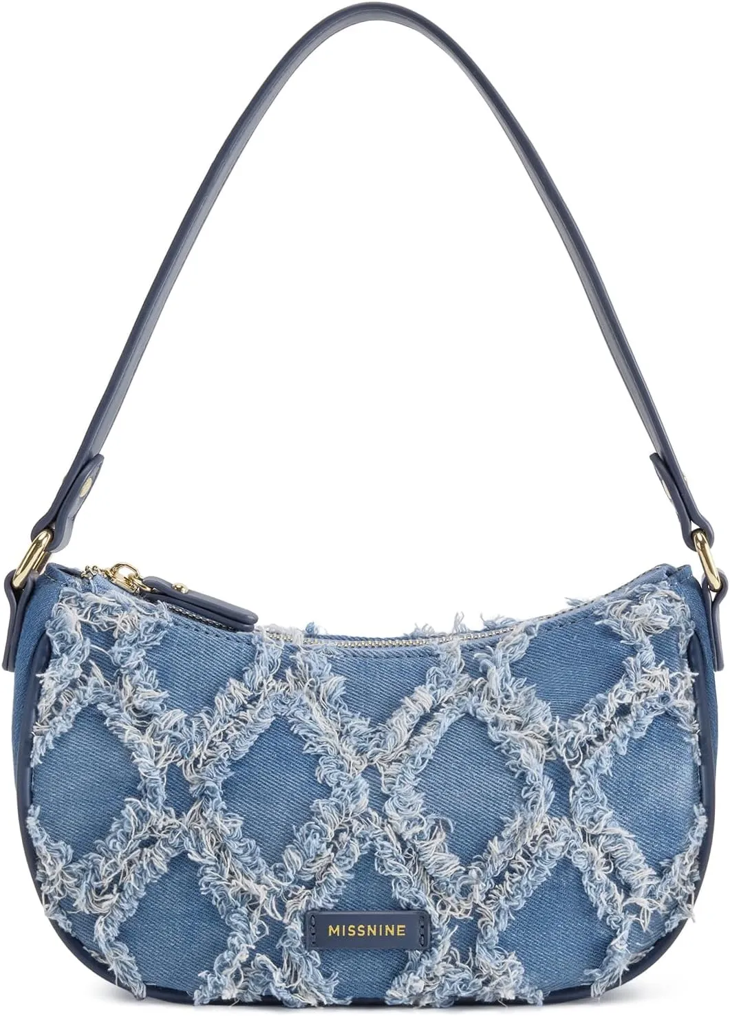 Missnine Shoulder Bag for Women Small Purse Trendy Clutch Hobo Bag Vegan Leather Mini Handbag with Zipper Closure