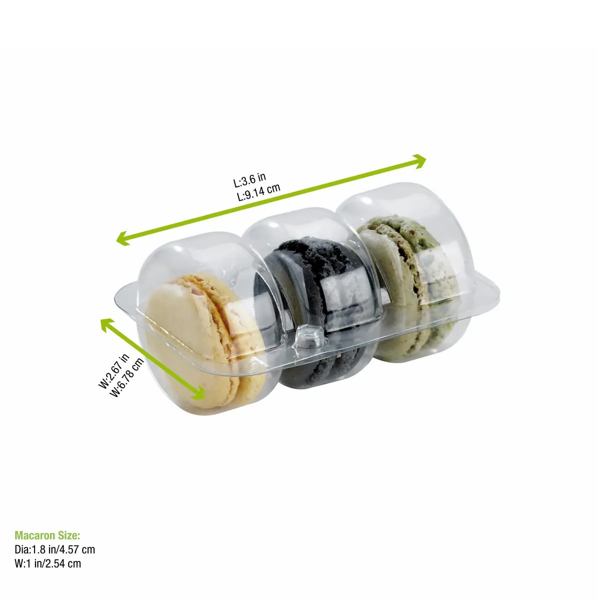 PacknWood 210MACINS3 -Clear Plastic Macaron - macaroon clear boxes- macaron storage box- macaroon box-macaron plastic insert-macarons bulk- (3.6" X 2.6") - Case of 150