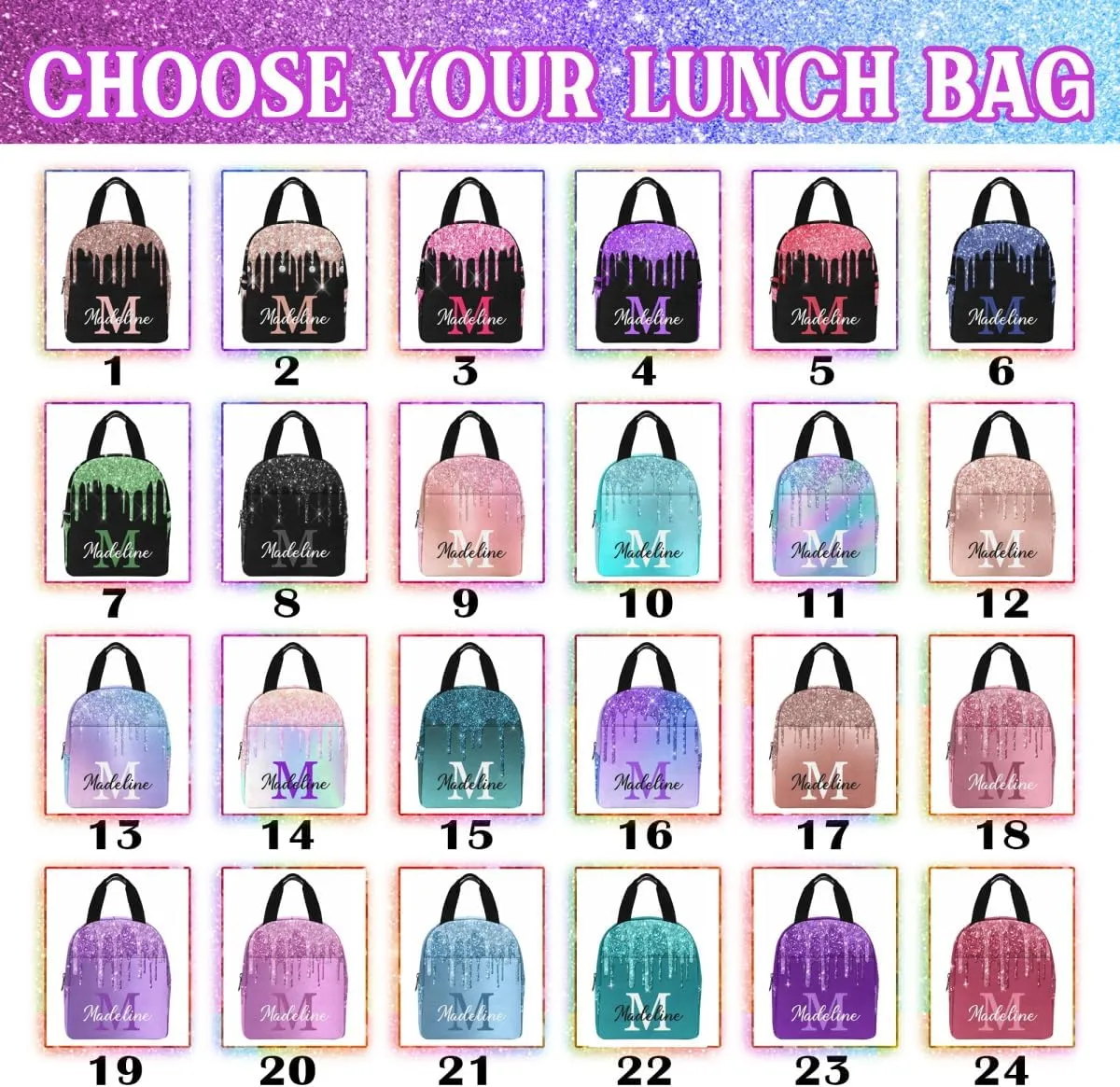 Personalized Casual Unisex School Bags Backpack Ice-Cream Colorful Magical College Shoulders Backpacks with Name