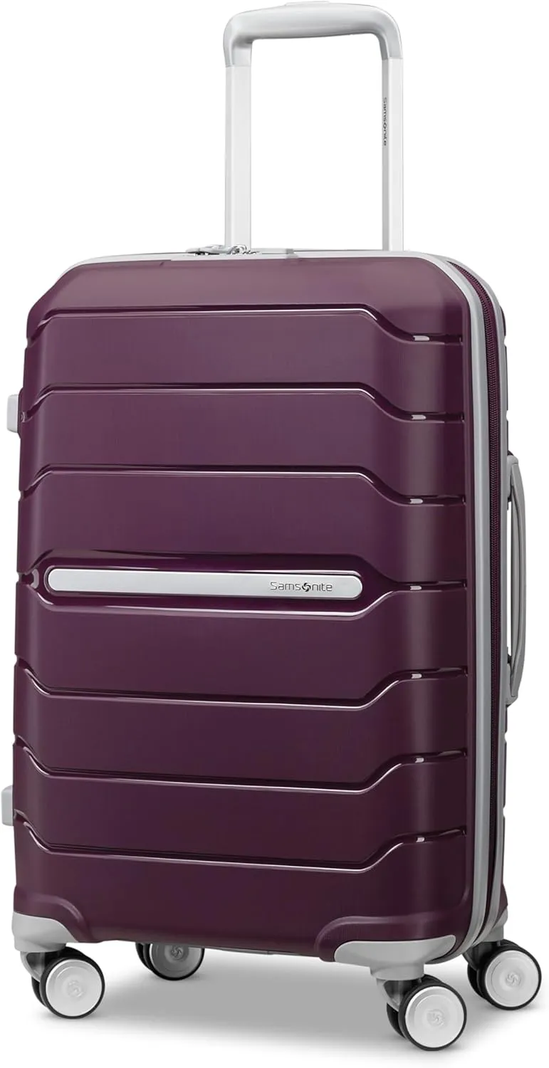 Samsonite Freeform 21-Inch Hardside Carry-On Luggage - Hardshell Carry-On Suitcase - TSA, Airline-Approved - Expandable Hard Shell, Smooth Spinner Wheels for Lightweight Travel - Amethyst Purple