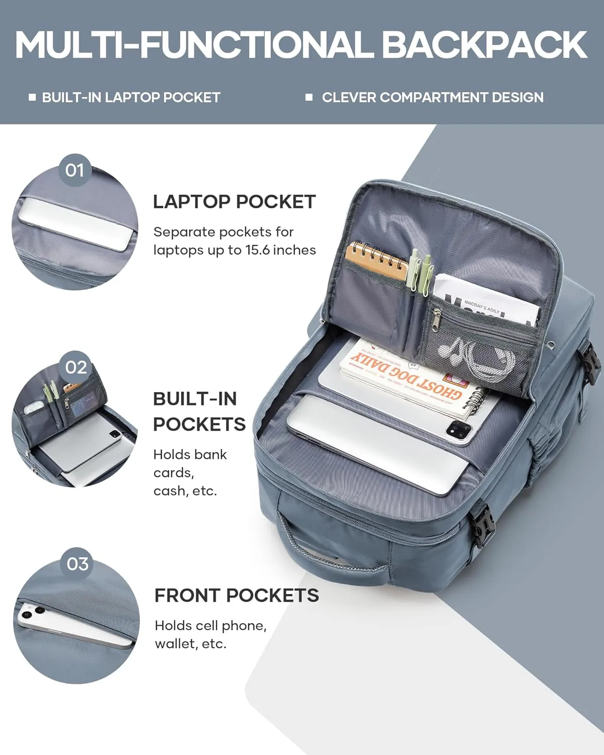 Travel Backpack For Women Men Carry On Backpack For Traveling On Airplanes Personal Item Travel Bag laptop backpacks