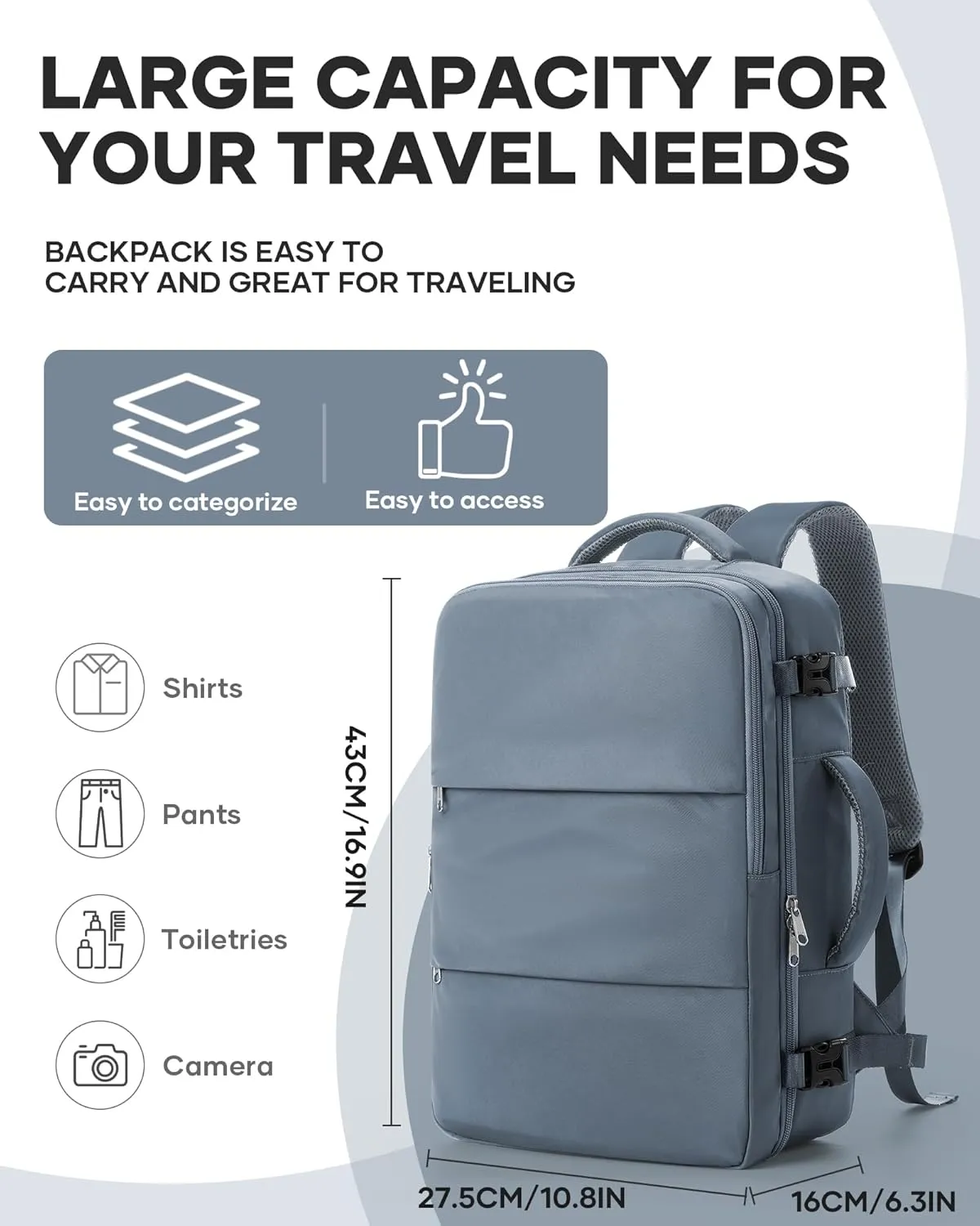 Travel Backpack For Women Men Carry On Backpack For Traveling On Airplanes Personal Item Travel Bag laptop backpacks