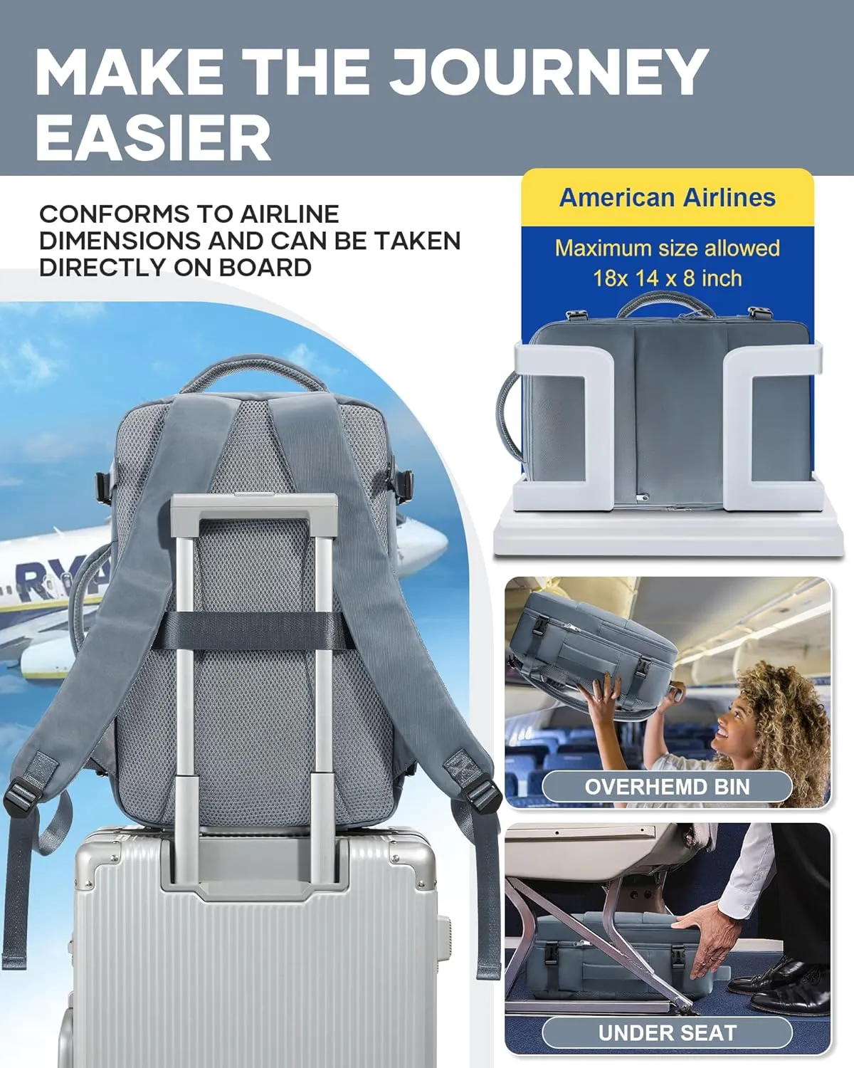 Travel Backpack For Women Men Carry On Backpack For Traveling On Airplanes Personal Item Travel Bag laptop backpacks