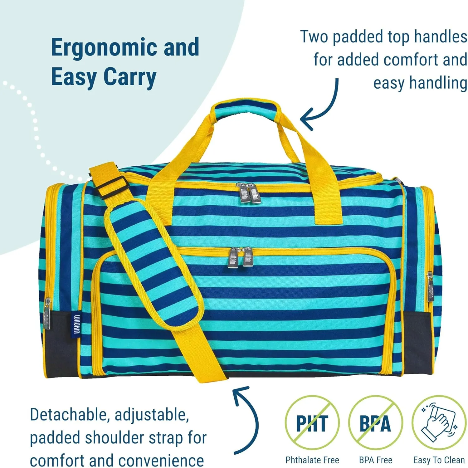 Wildkin Kids Weekender Duffel Bag  Carry-On Size for School, Travel, & Sleepovers
