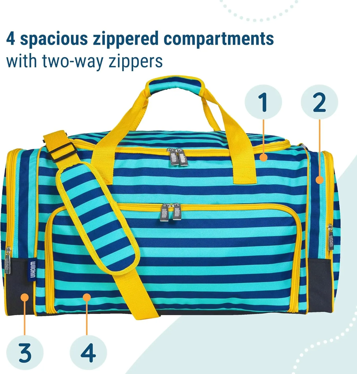 Wildkin Kids Weekender Duffel Bag  Carry-On Size for School, Travel, & Sleepovers