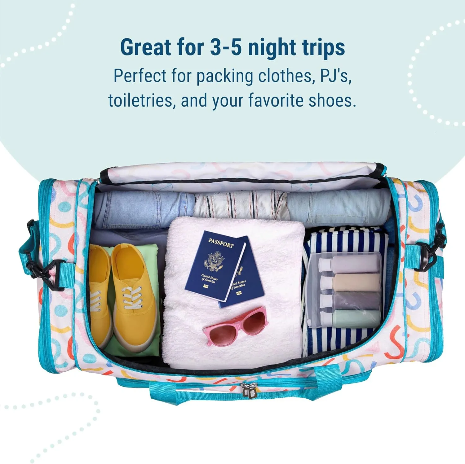 Wildkin Kids Weekender Duffel Bag  Carry-On Size for School, Travel, & Sleepovers