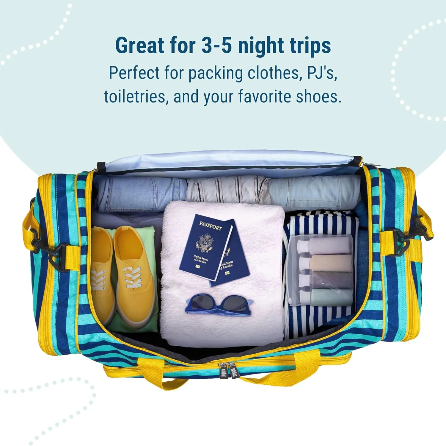 Wildkin Kids Weekender Duffel Bag  Carry-On Size for School, Travel, & Sleepovers