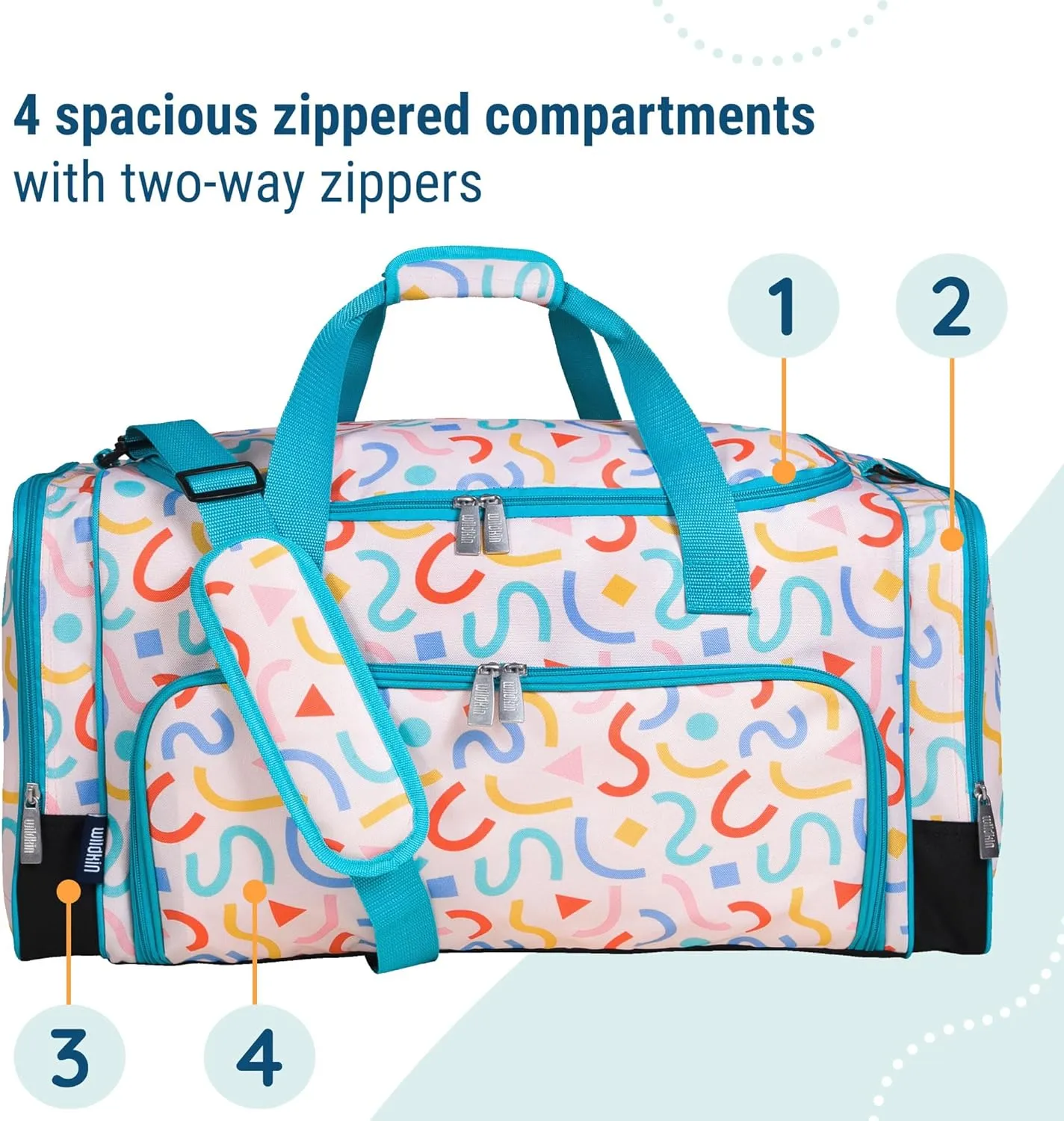 Wildkin Kids Weekender Duffel Bag  Carry-On Size for School, Travel, & Sleepovers