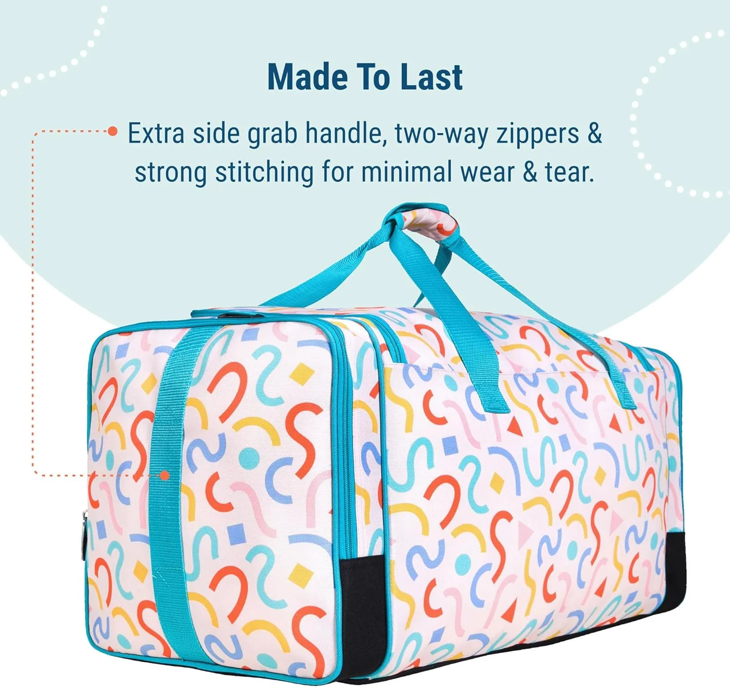 Wildkin Kids Weekender Duffel Bag  Carry-On Size for School, Travel, & Sleepovers